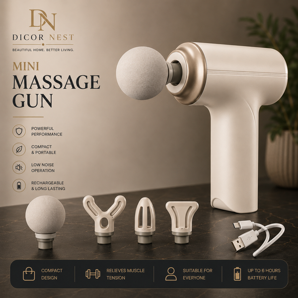 4-in-1 Rechargeable Massage Gun – Multi-Functional Deep Tissue Body Massager with 4 Massage Heads, Type-C Charging & Long Battery Life