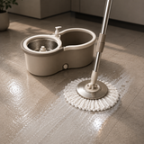Easy Spin Magical Mop Set with Steel Bucket | 360 Degree Rotating Microfiber Mop Head | Home & Office Floor Cleaning Tool