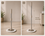 Easy Spin Magical Mop Set with Steel Bucket | 360 Degree Rotating Microfiber Mop Head | Home & Office Floor Cleaning Tool
