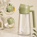 2-in-1 Glass Oil Spray Bottle & Dispenser with Pouring Spout | Kitchen Oil Mister for Air Fryer, BBQ & Cooking| 450ml