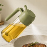 2-in-1 Glass Oil Spray Bottle & Dispenser with Pouring Spout | Kitchen Oil Mister for Air Fryer, BBQ & Cooking| 450ml