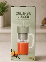 Portable Mini Crusher Juicer – USB Rechargeable Electric Juice Cup with Straw & Handle for Fresh Shakes and Smoothies