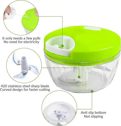 Spin Chopper 300ml ABS Plastic Multicolor Kitchen Essential