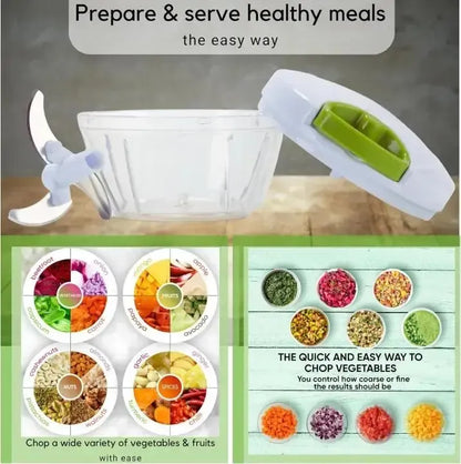 Spin Chopper 300ml ABS Plastic Multicolor Kitchen Essential