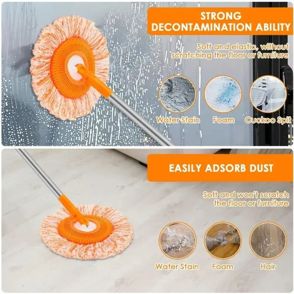 Sunflower Shape Cleaning Mop | 360° Rotating Extendable Microfiber